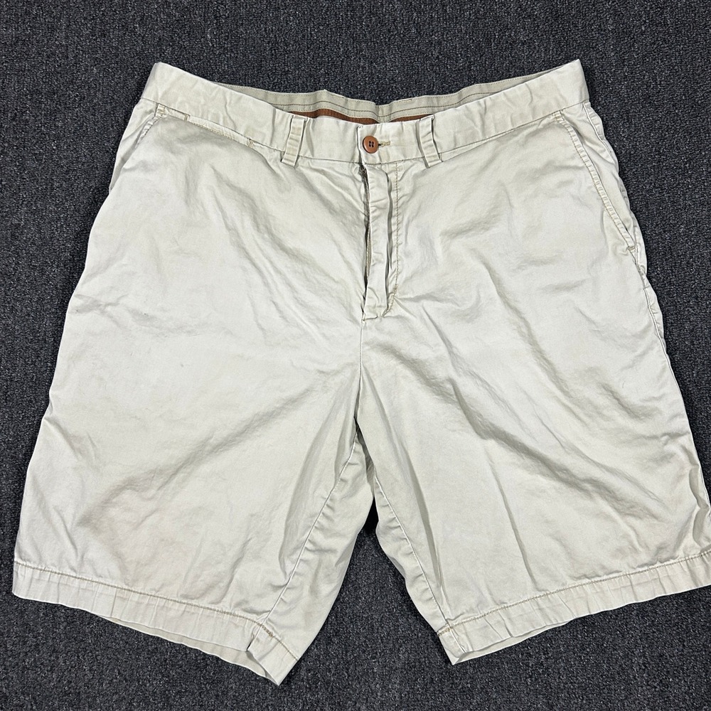 Tommy Bahama Chino Shorts Mens 38 Tan Khaki Good Stretch Cotton Flat Front Twill